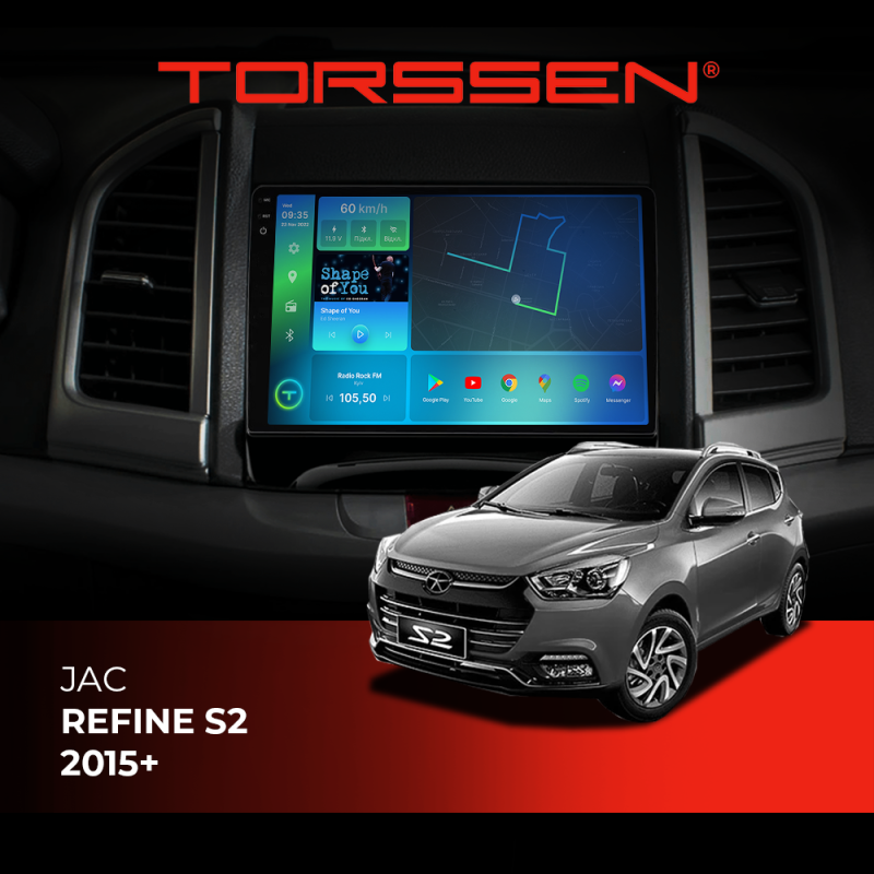 Штатна магнітола Torssen 2K Jac Refine S2 2015+ F10332 4G Carplay DSP