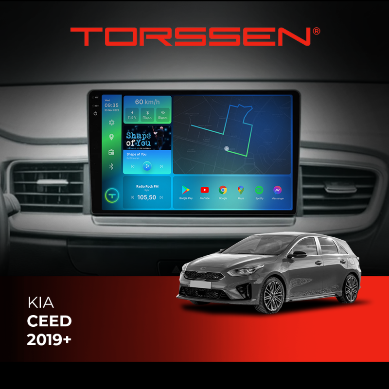 Штатна магнітола Torssen 2K Kia Ceed 2019+ F10332 4G Carplay DSP