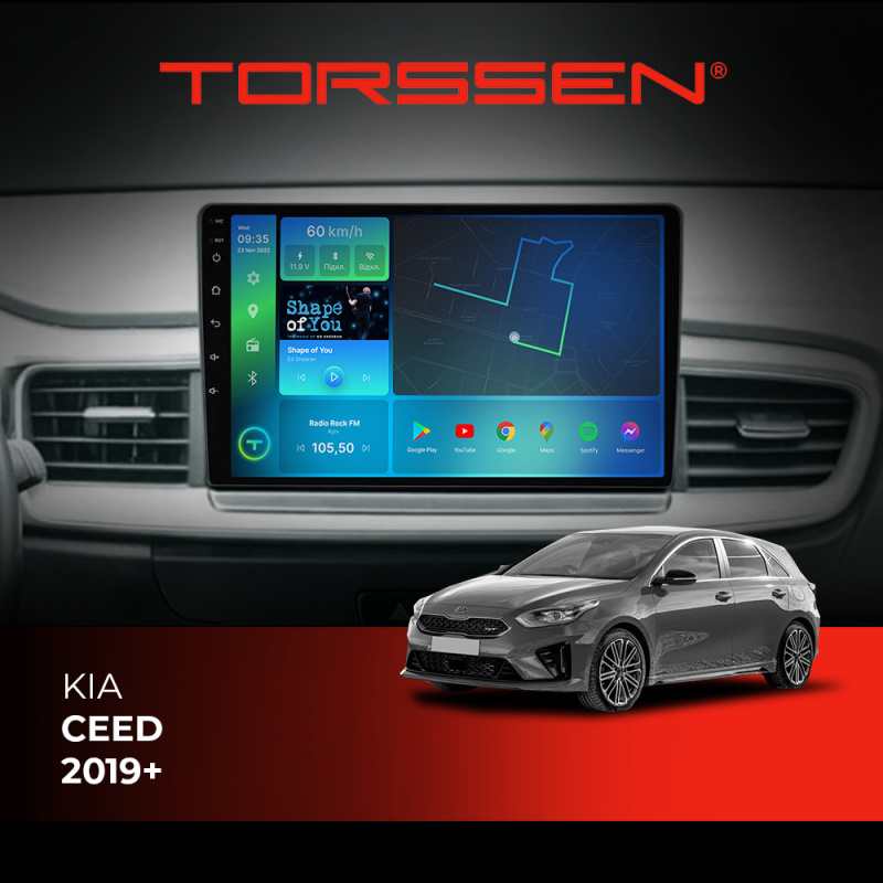 Штатна магнітола Torssen Kia Ceed 2019+ F10332 4G Carplay DSP