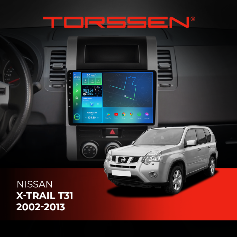 Штатна магнітола Torssen Nissan Xtrail T31 02-13 F10332 4G Carplay