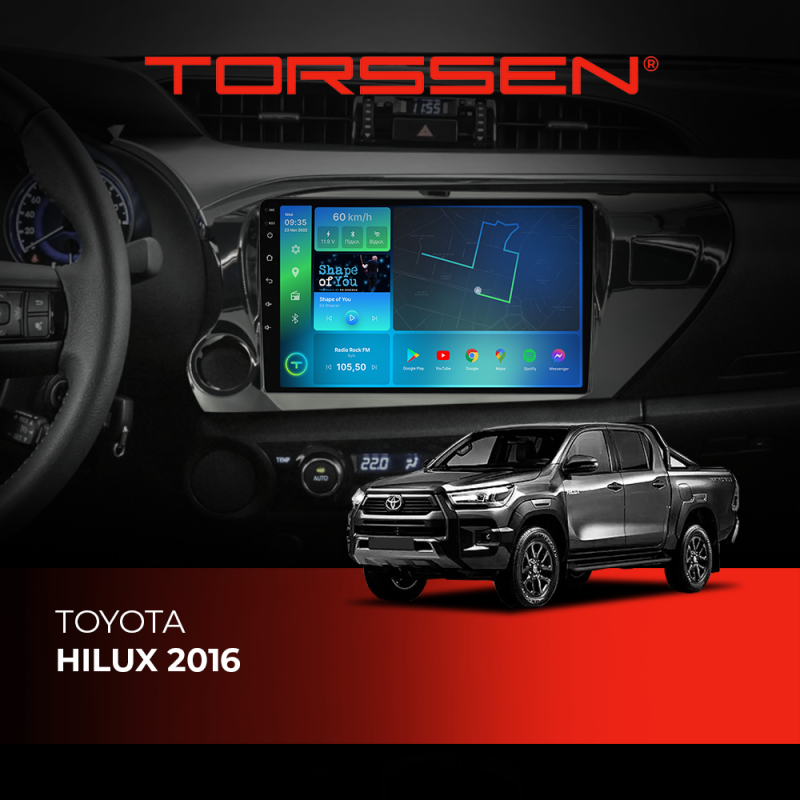 Штатна магнітола Torssen Toyota Hilux 16 F10332 4G Carplay