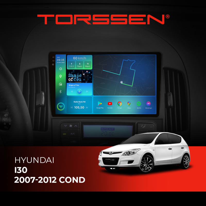 Штатна магнітола Torssen 2K Hyundai i30 2007-2012 cond FL9 4+64Gb 4G Carplay DSP