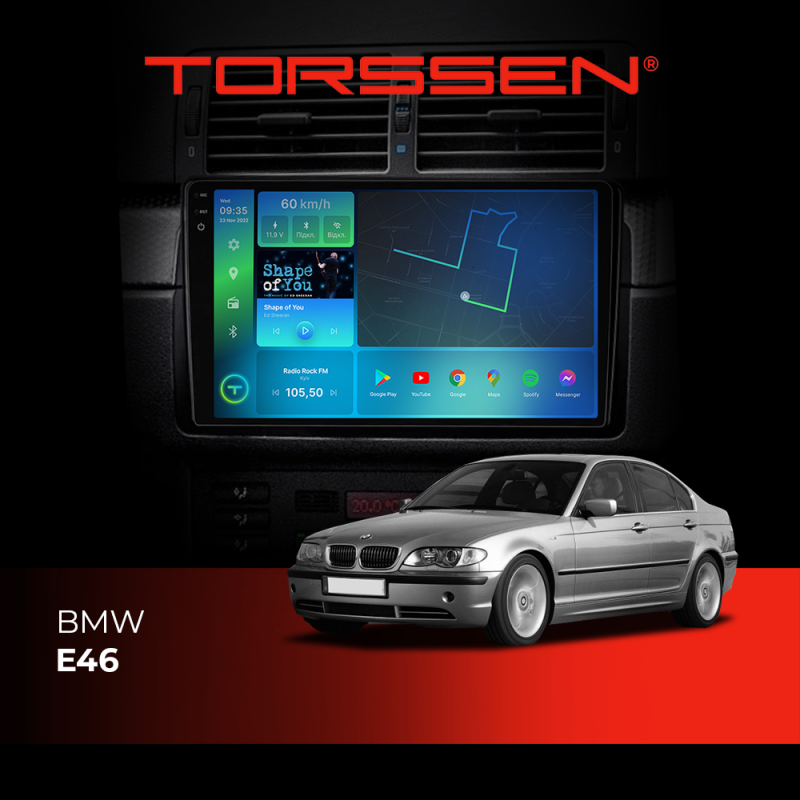 Штатна магнітола Torssen 2K BMW e46 F9332 4G Carplay DSP