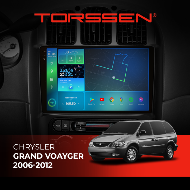 Штатна магнітола Torssen 2K Chrysler Grand Voayger 2006-2012 FL10 4+64Gb 4G Carplay DSP