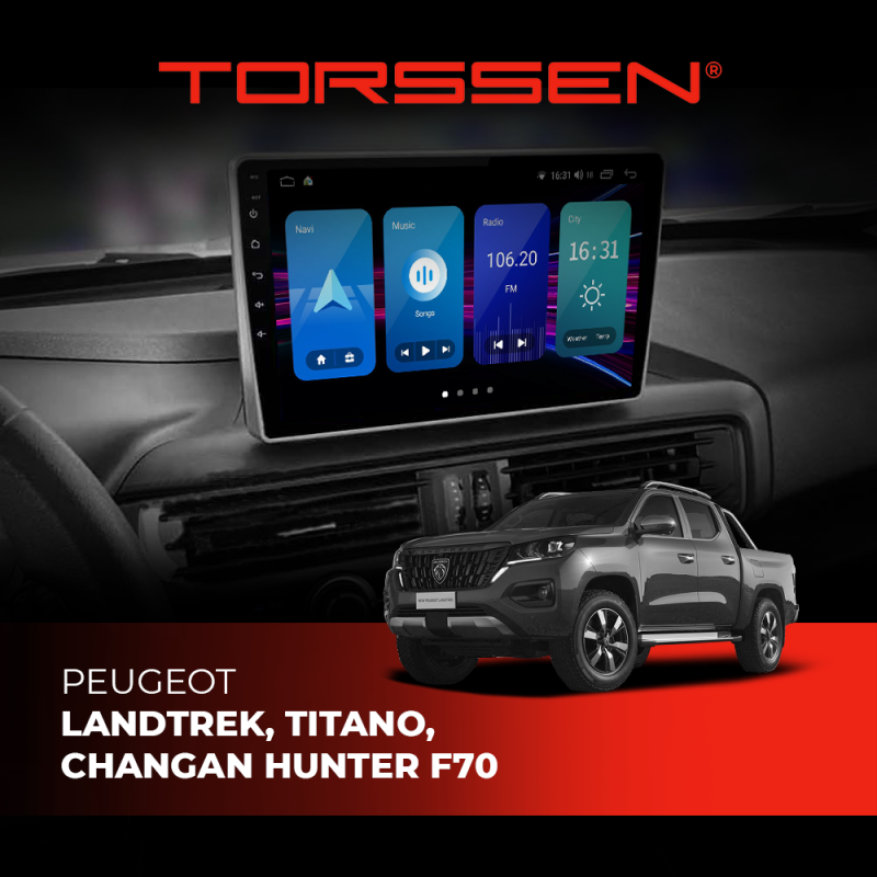 Штатна магнітола Torssen Peugeot Landtrek / Titano / Changan Hunter F70 NF10
