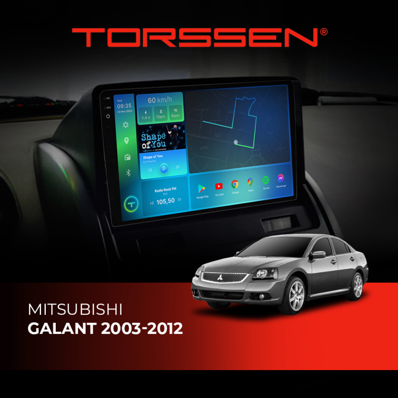 Штатна магнітола Torssen 2K Mitsubishi Galant 2003-2012 F9464 4G Carplay DSP