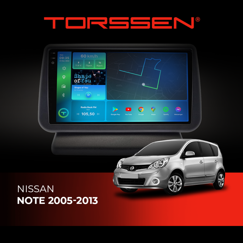 Штатна магнітола Torssen 2K Nissan Note 2005-2013 F9464 4G Carplay DSP