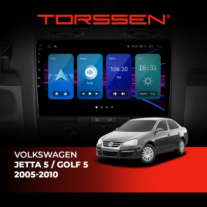 Штатна магнітола Torssen Volkswagen Jetta 5, Golf 5 2005-2010 NF10 Carplay
