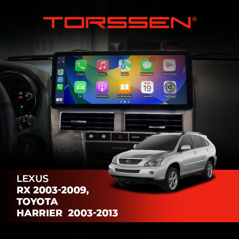 Штатна магнітола Torssen NRJ-B1-BE Lexus RX 2 2003-2009, Toyota Harrier 2 2003-2013 8/256Gb 12.4'' 360