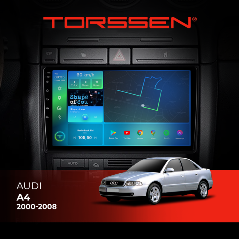 Штатная магнитола Torssen Audi A4 00-08/Seat Exeo F9332 4G Carplay DSP