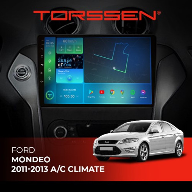 Штатна магнітола Torssen Ford Mondeo 11-13 A/C climate black F9332 4G Carplay DSP
