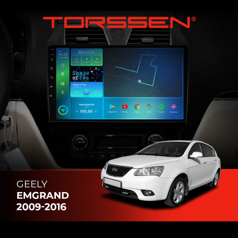 Штатна магнітола Torssen Geely Emgrand 09-16 F9332 4G Carplay DSP