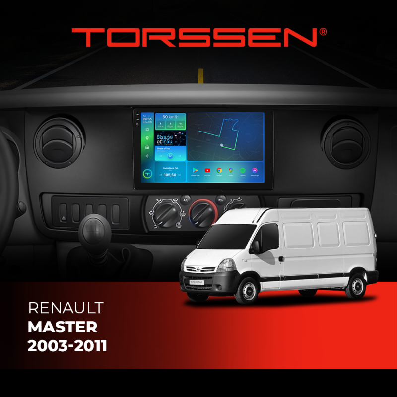 Штатна магнітола Torssen 2K Renault Master 2003-2011 FL10 4+64Gb 4G Carplay DSP