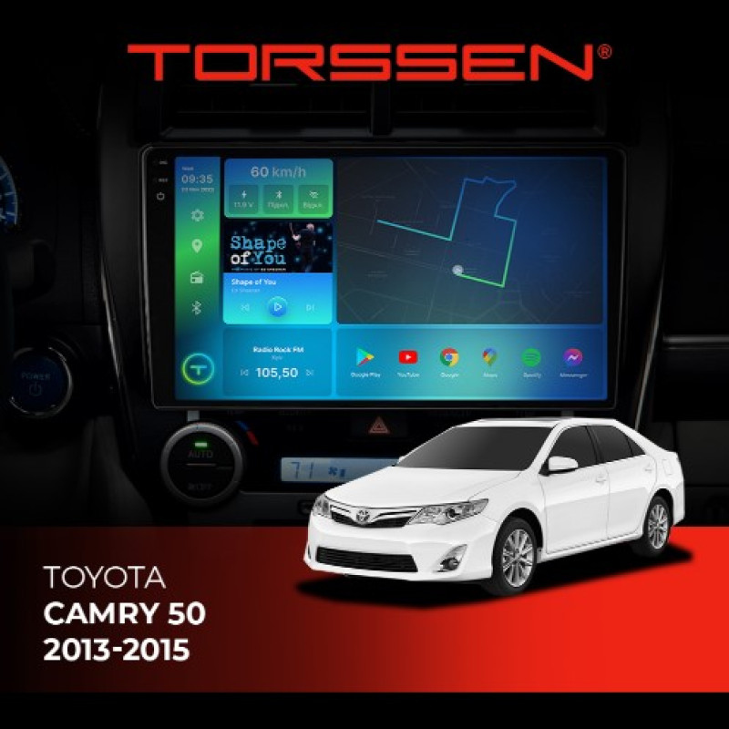 Штатна магнітола Torssen 2K Toyota Camry 50 2013-2015 FL9 4+64Gb 4G Carplay DSP з кнопками