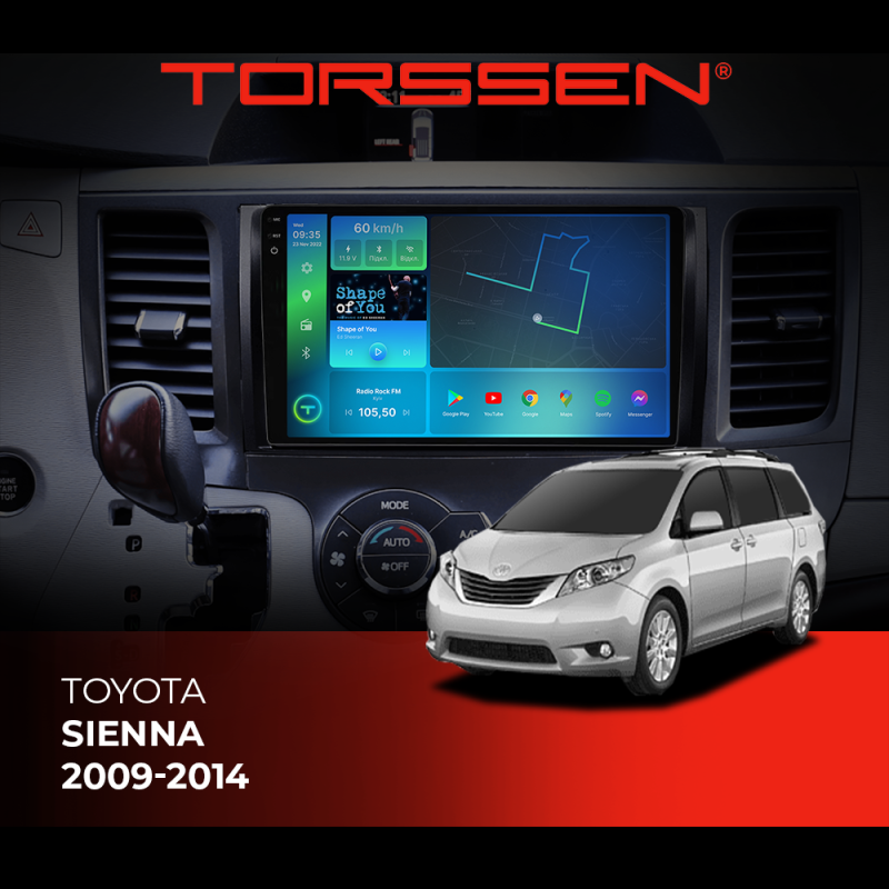 Штатна магнітола Torssen 2K Toyota Sienna 09-14 F9332 4G Carplay DSP