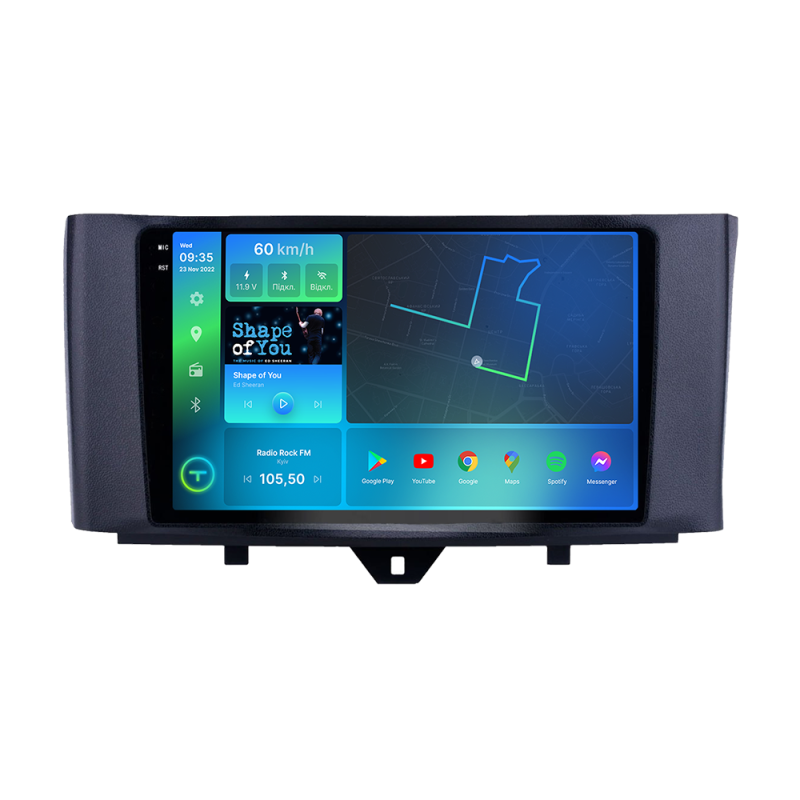 Штатна магнітола Torssen 2K Smart ForTwo 11-17 F9332 4G Carplay DSP