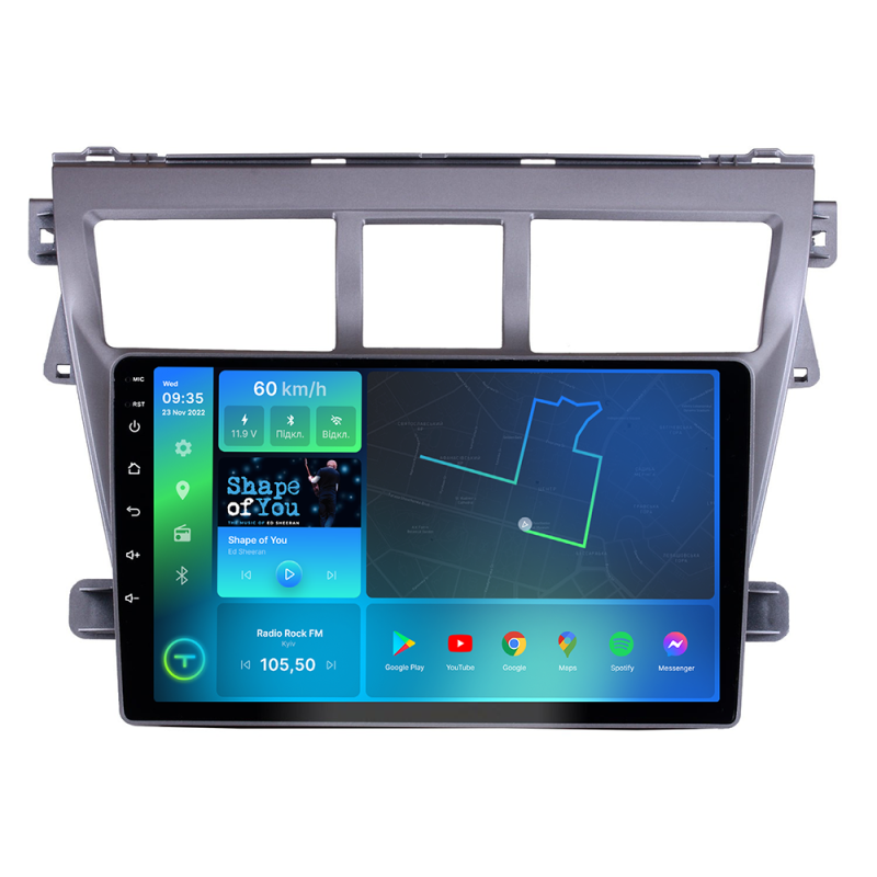 Штатна магнітола Torssen Toyota Yaris 06-12 / Vios 06-12 silver F9432 4G Carplay DSP